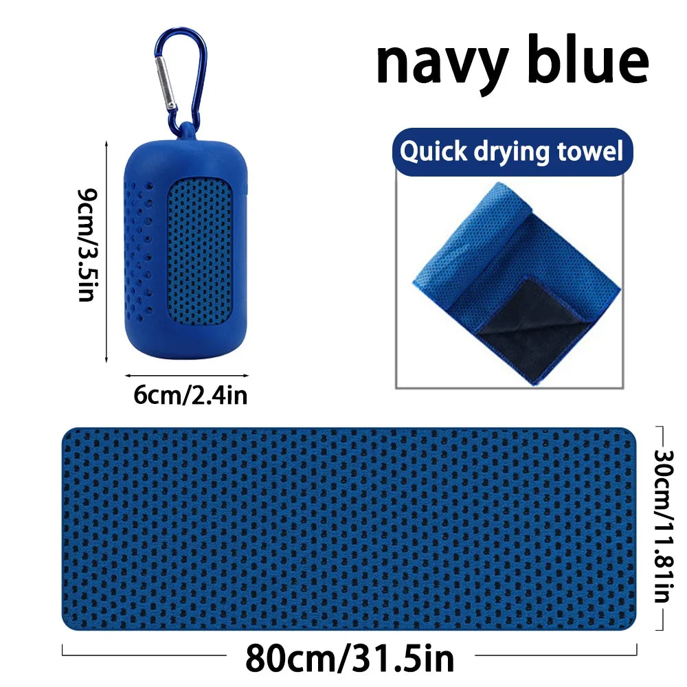 Cooling Towel Breathable Chilly Towel Sports Towel With Storage Box Yoga Towel Gym Towel for Indoor & Outdoor Activities