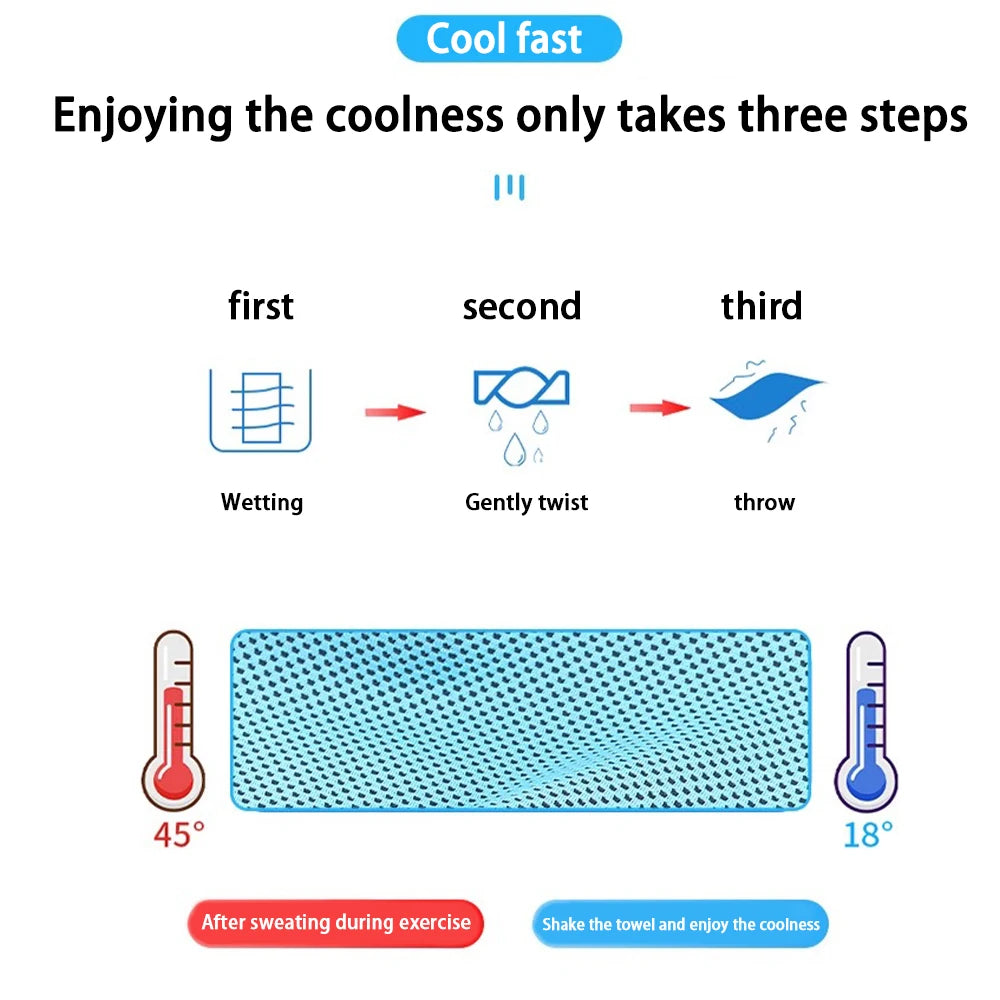 Cooling Towel Breathable Chilly Towel Sports Towel With Storage Box Yoga Towel Gym Towel for Indoor & Outdoor Activities